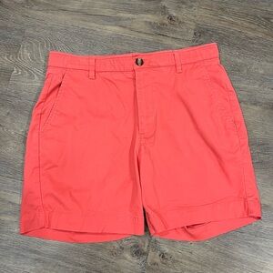 Crown & Ivy Men's Vibrant Coral Flat Front Shorts
